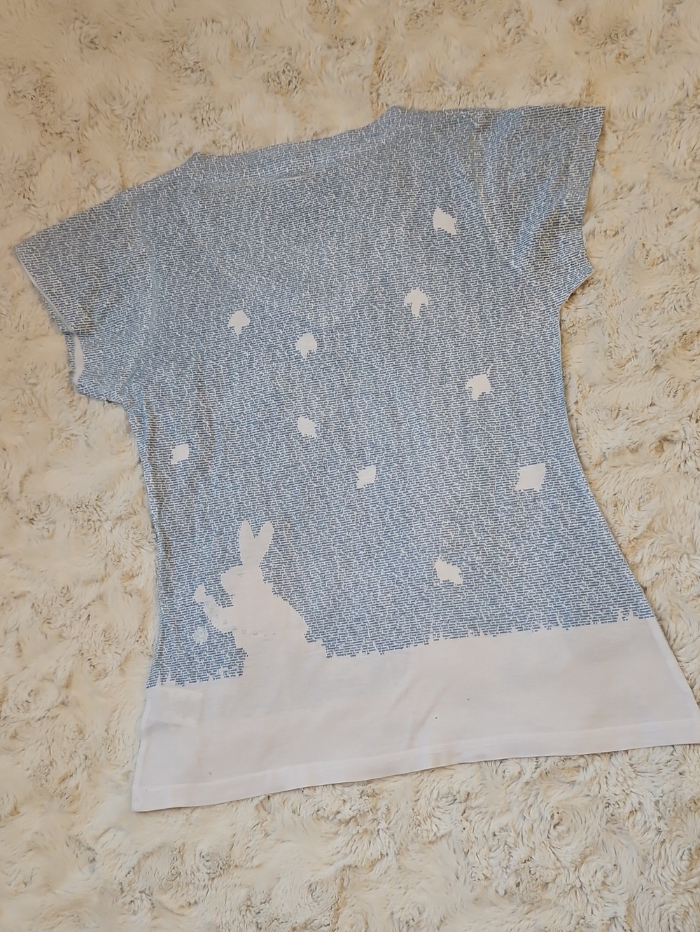 Alice In Wonderland LITHOGRAHS v-neck Graphic Tee Story Print Med. Original - Picture 2 of 8